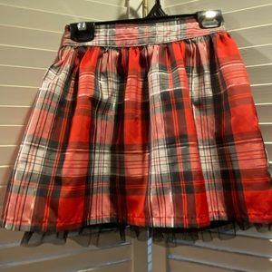 Red plaid holiday skirt